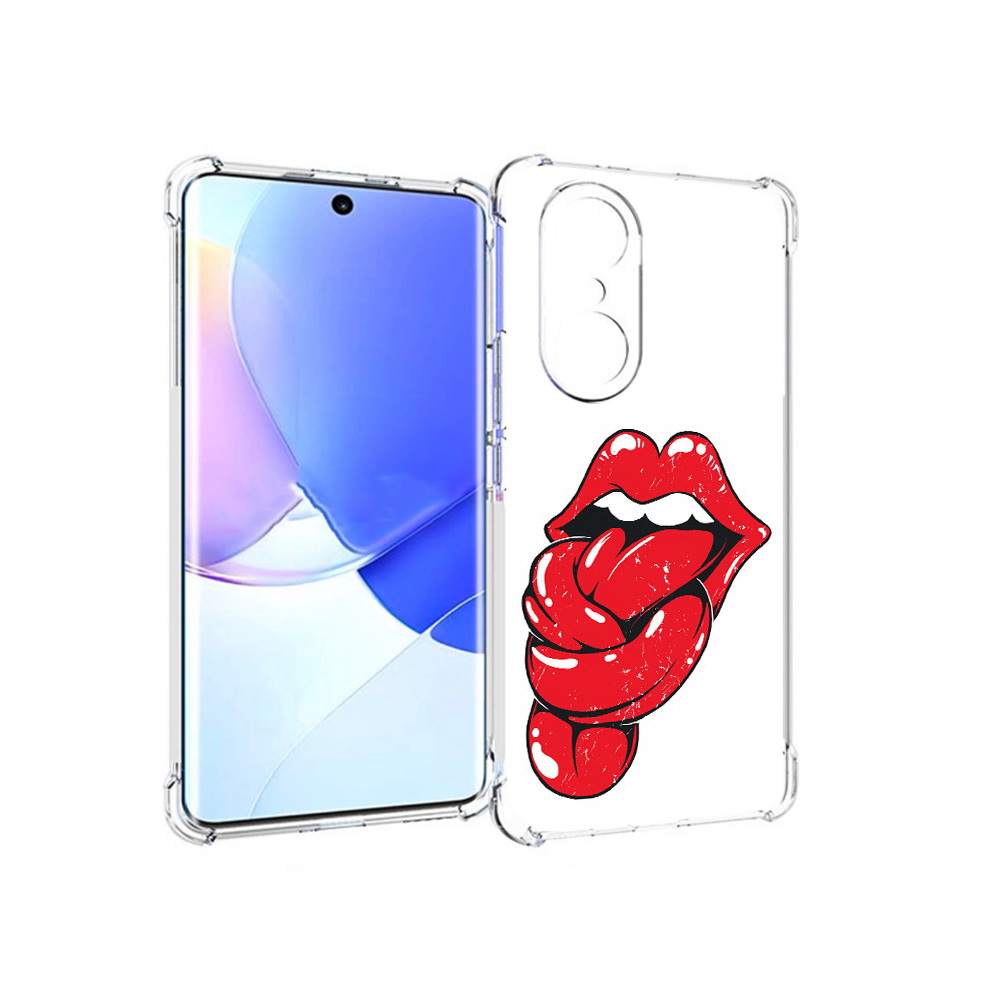 

Чехол MyPads Tocco для Honor 60 Pro яркие губы с языком, Прозрачный, Tocco