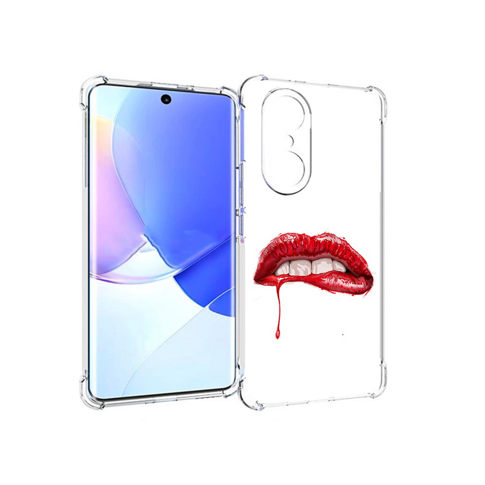 

Чехол MyPads Tocco для Honor 60 Pro яркие красные губы, Прозрачный, Tocco