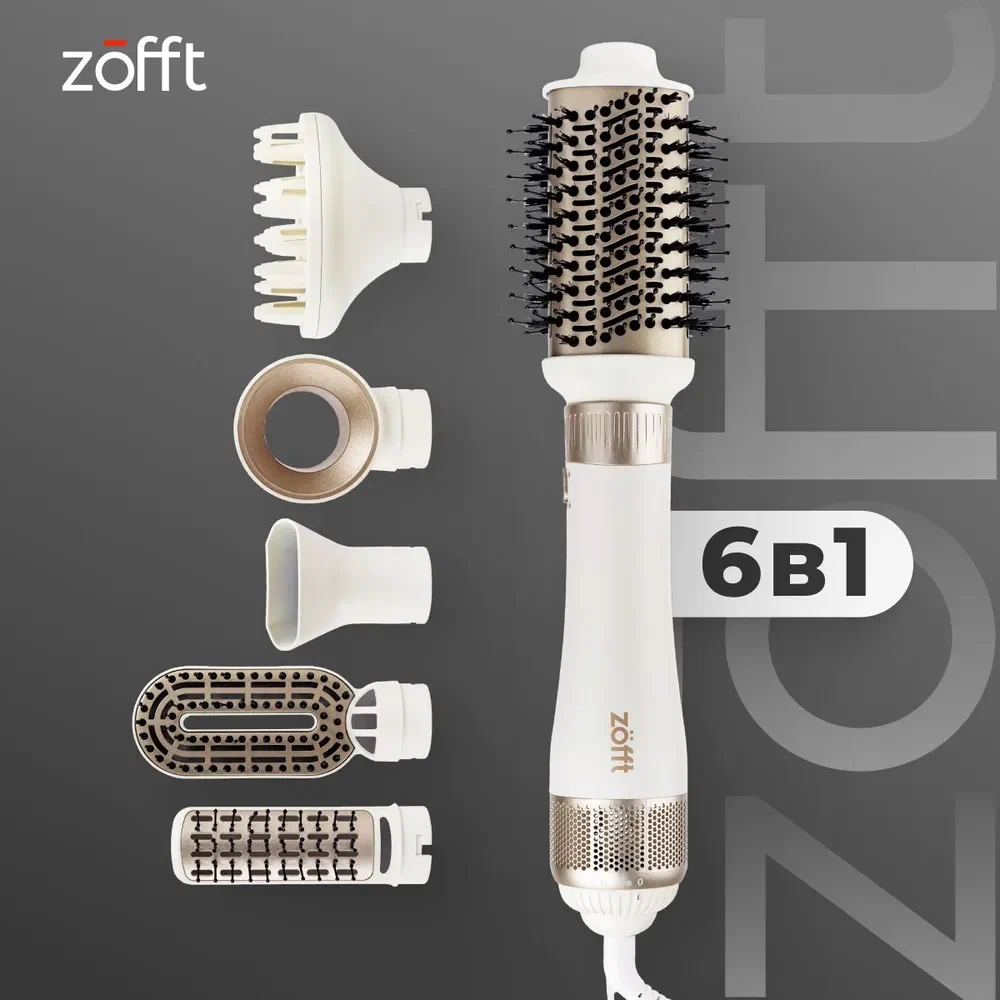 

Фен-щетка Zofft ZFT1032V6 1000 Вт белый, золотистый, ZFT1032V6