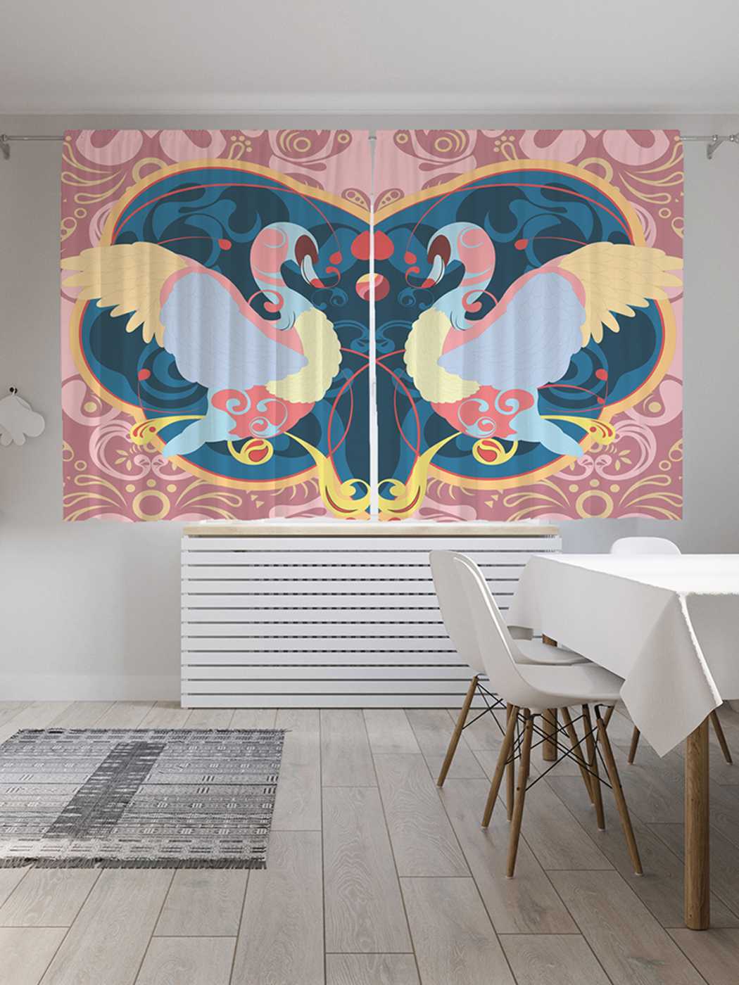 

Классические шторы JoyArty "Зеркальные лебеди", серия Oxford DeLux, 2 полотна 145x180 см, Зеркальные лебеди