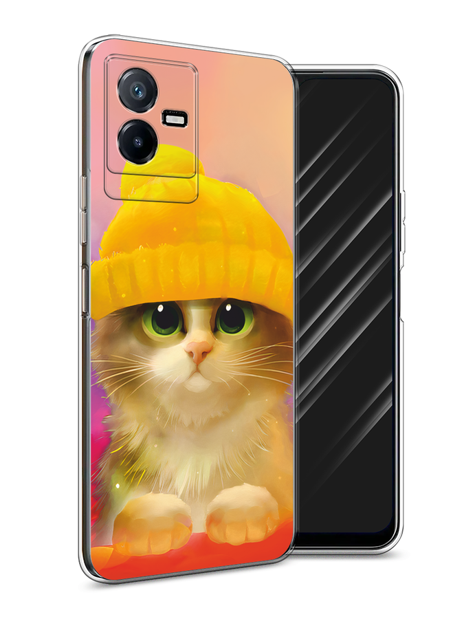 

Чехол Awog на Vivo Y73t "Котенок в желтой шапке", Желтый, 268050-2