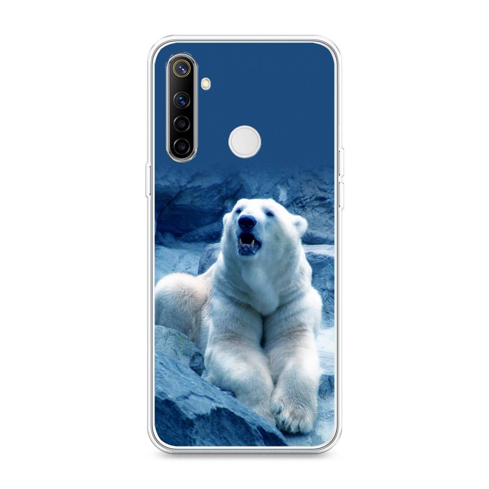

Чехол на Realme 6i "Белый медведь", Голубой;белый, 252950-1