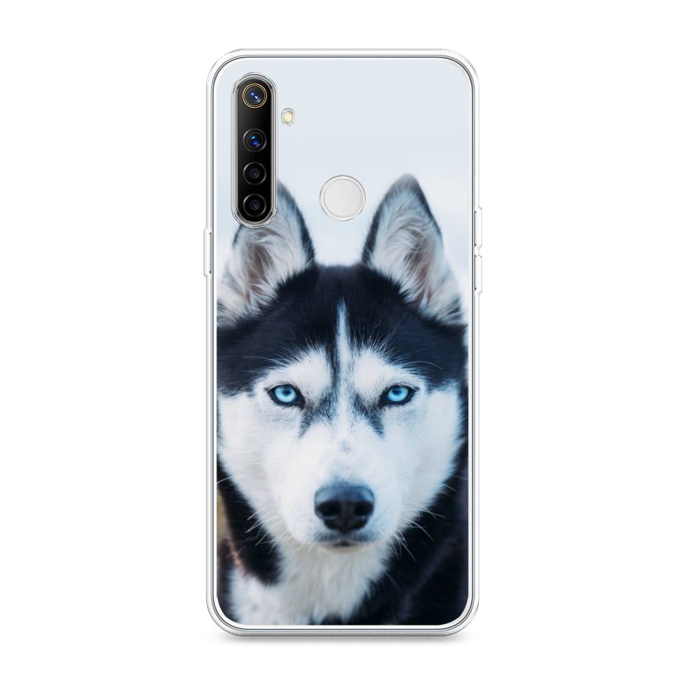 

Чехол на Realme 6i "Хаски 2", Синий;белый, 252950-1