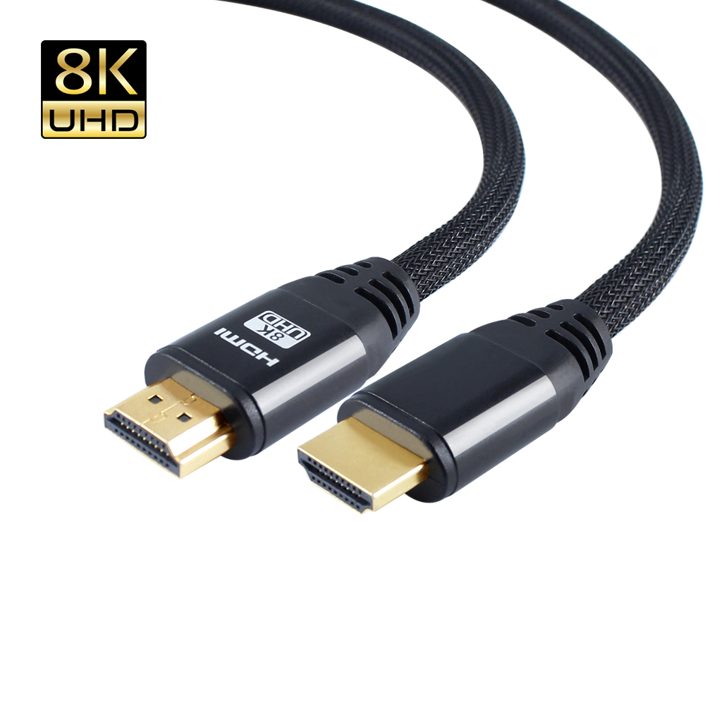 фото Кабель hdmi - hdmi ver. 2.1, 8k, нейлоновая оплетка, 2 метра, ks-is