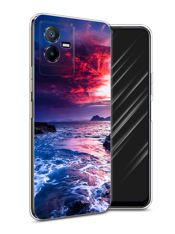 

Чехол Awog на Vivo Y73t "Волны 1", Розовый;синий, 268050-4