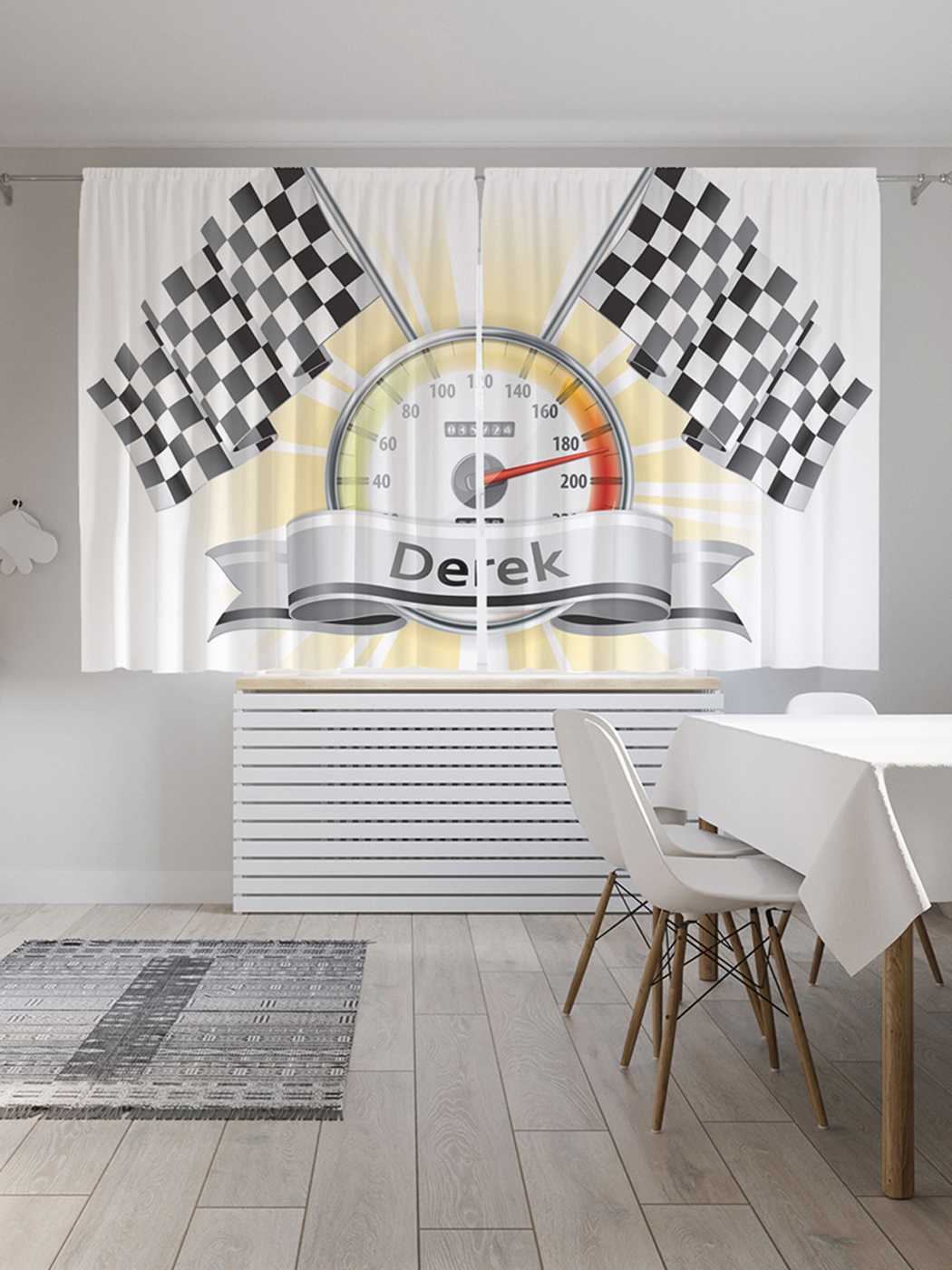 

Классические шторы JoyArty "Гонщик дерек", серия Oxford DeLux, 2 полотна 145x180 см, Гонщик дерек