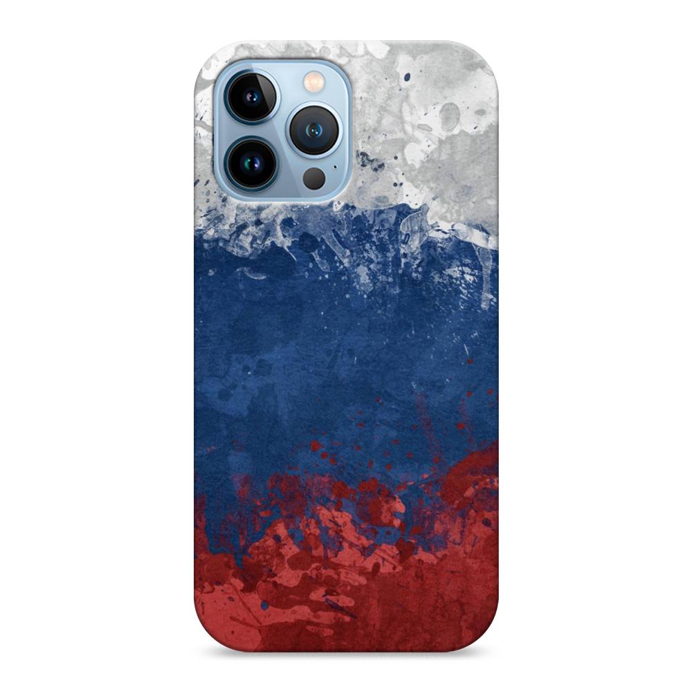 фото Пластиковый чехол "флаг россии неровный" на apple iphone 13 pro max awog