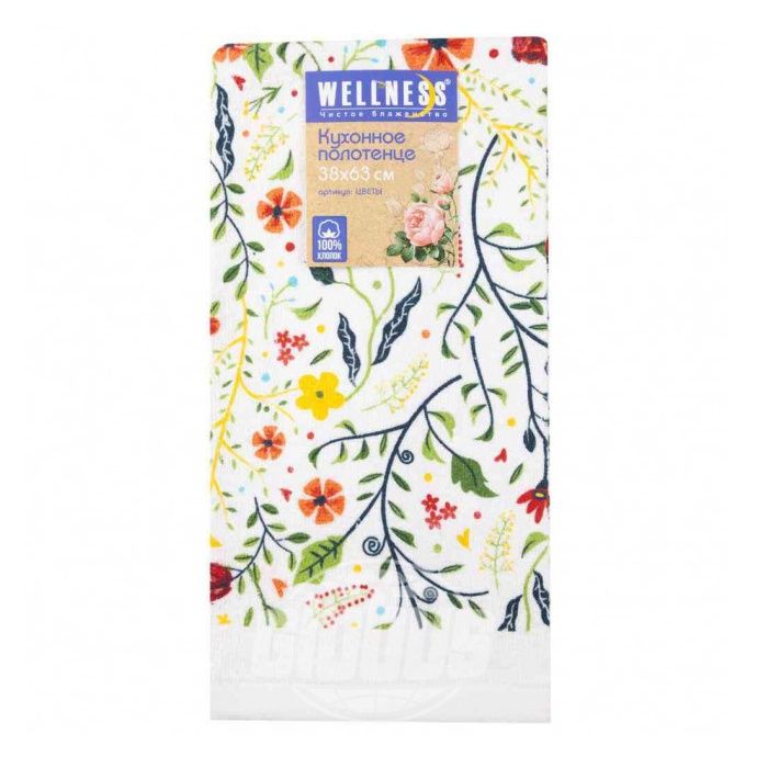 Полотенце кухонное Wellness Цветы 38 х 63 см велюровое