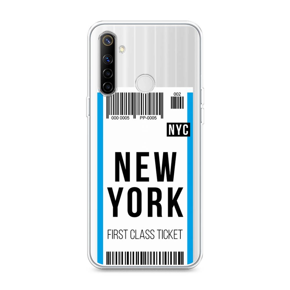 

Чехол на Realme 6i "Билет в Нью-Йорк", Белый;голубой, 252950-6