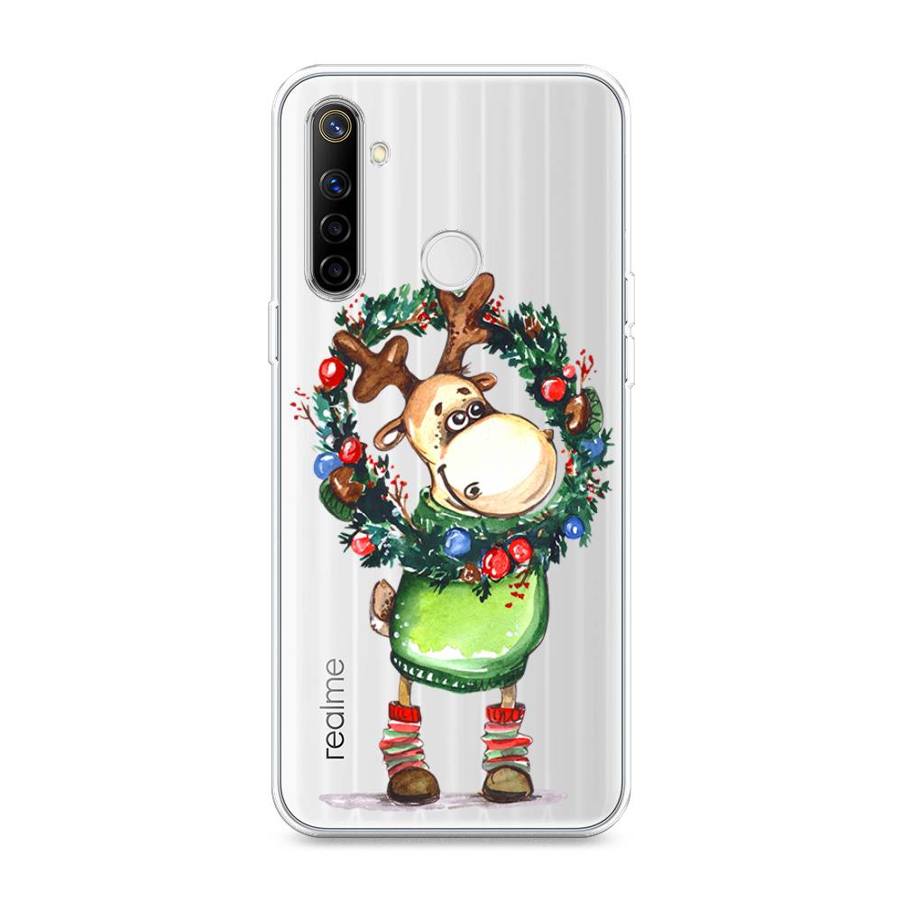 

Чехол на Realme 6i "Олень с новогодним венком", 252950-4