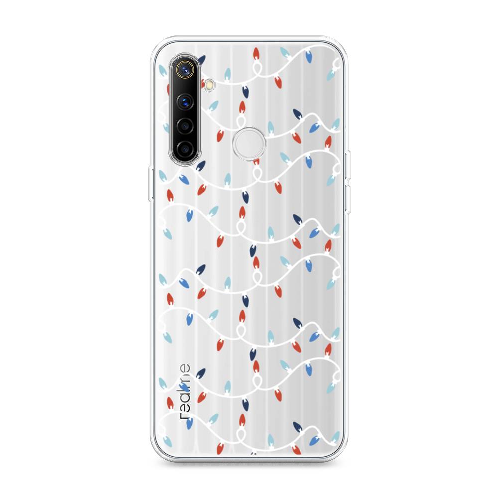 

Чехол на Realme 6i "Разноцветная гирлянда", Белый;красный;синий, 252950-5