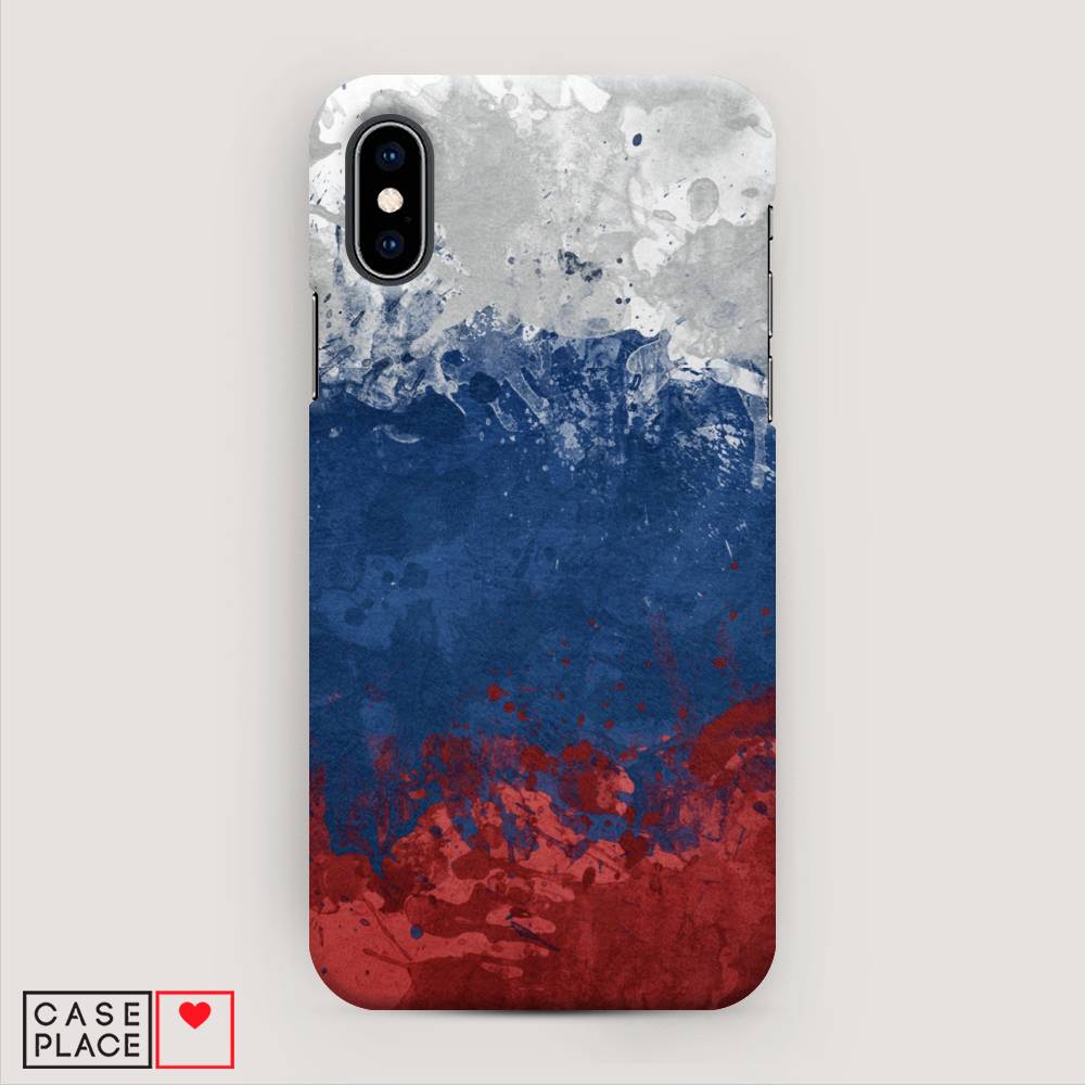 

Пластиковый чехол "Флаг России неровный" на Apple iPhone X (10), 11020-4