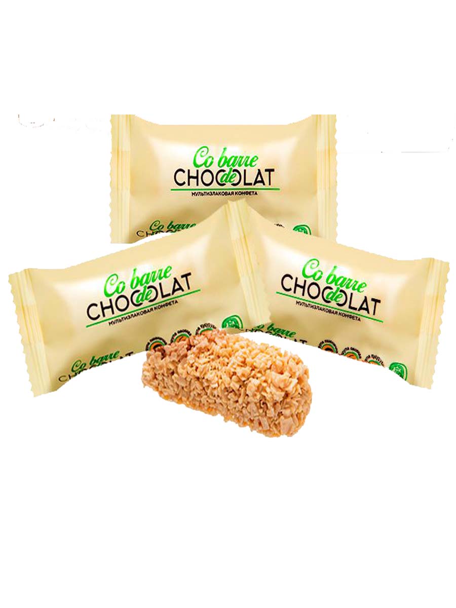 Конфеты мультизлаковые Co barre de CHOKOLAT с белой глазурью, 2000 г