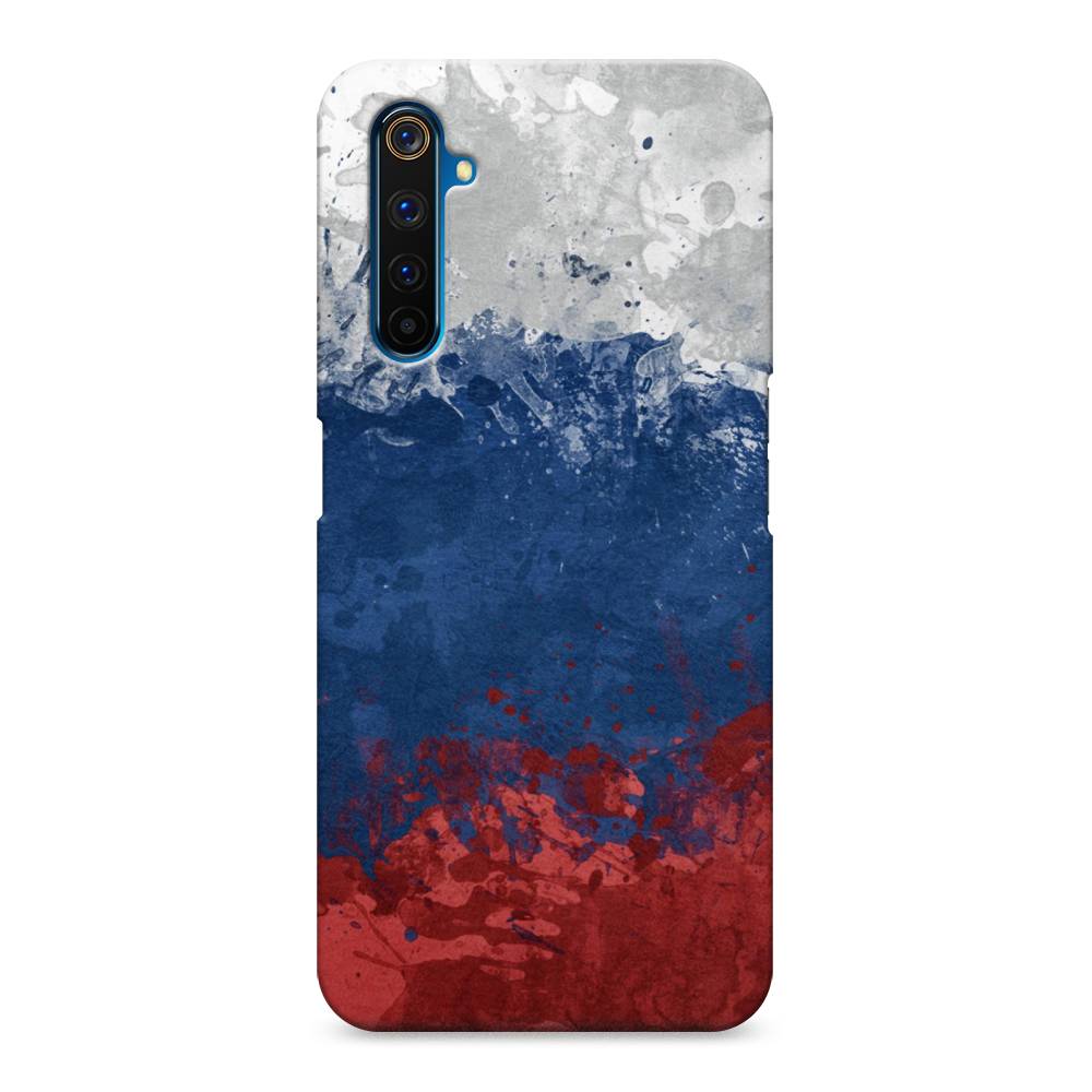 

Пластиковый чехол "Флаг России неровный" на Realme 6 Pro, 252820-4