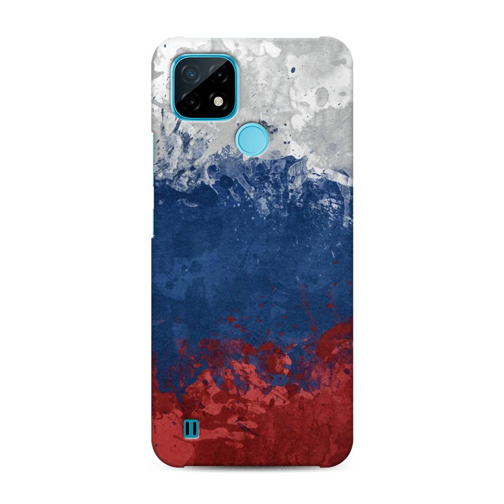 

Пластиковый чехол "Флаг России неровный" на Realme C21, 254920-4