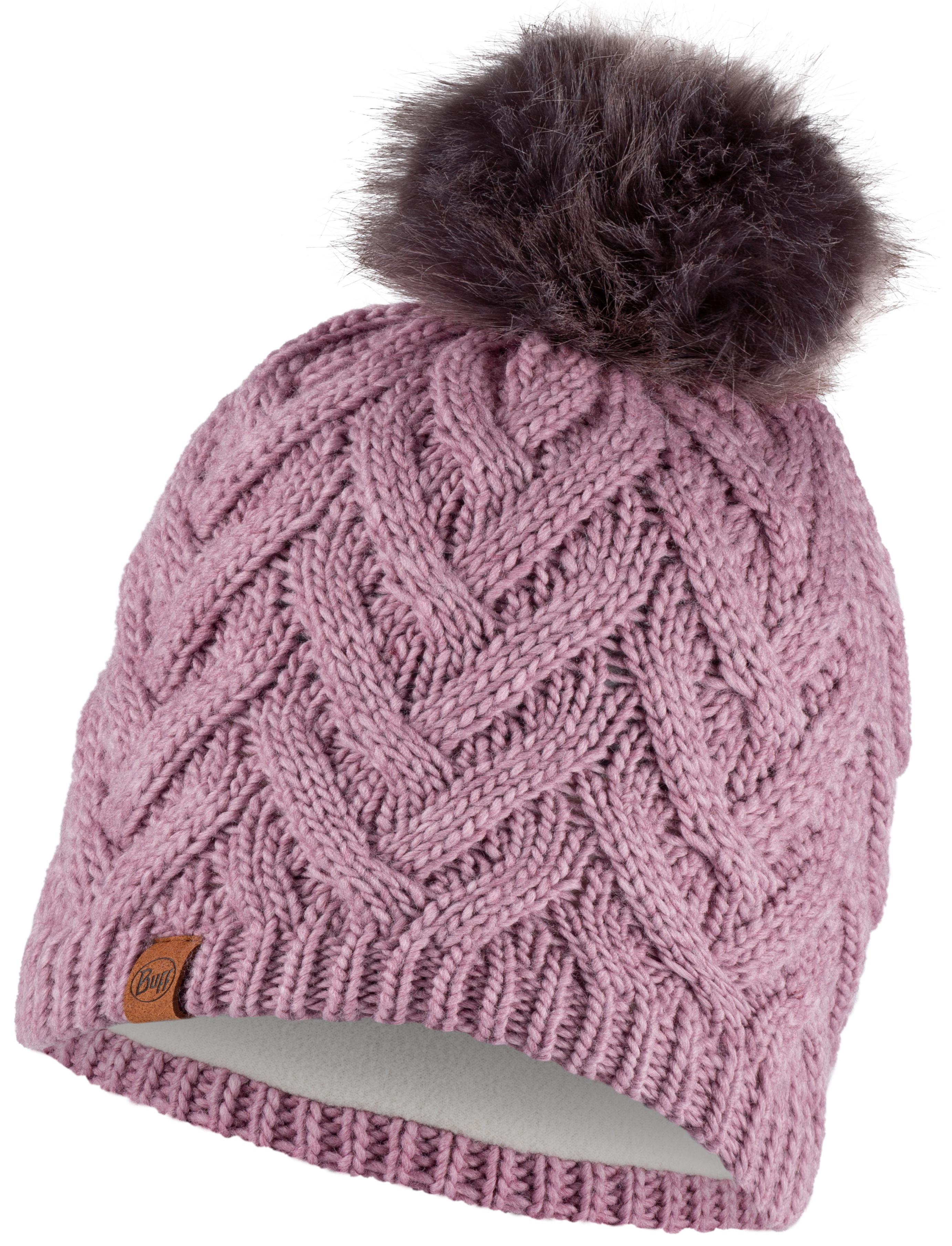 Шапка бини унисекс Buff Knitted & Fleece Band Hat Caryn розовая, one size