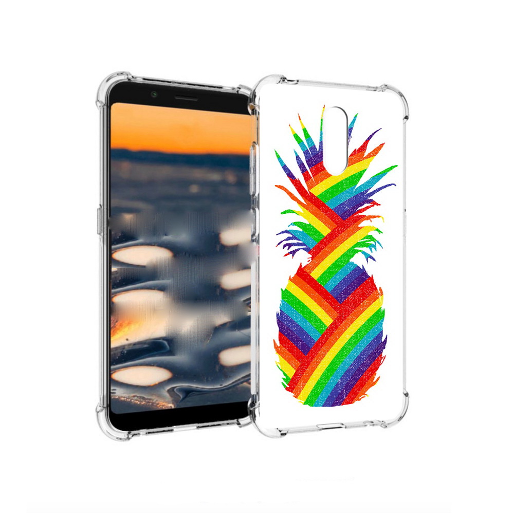 

Чехол MyPads Tocco для Nokia C2 радужный ананас (PT227055.113.566), Прозрачный, Tocco