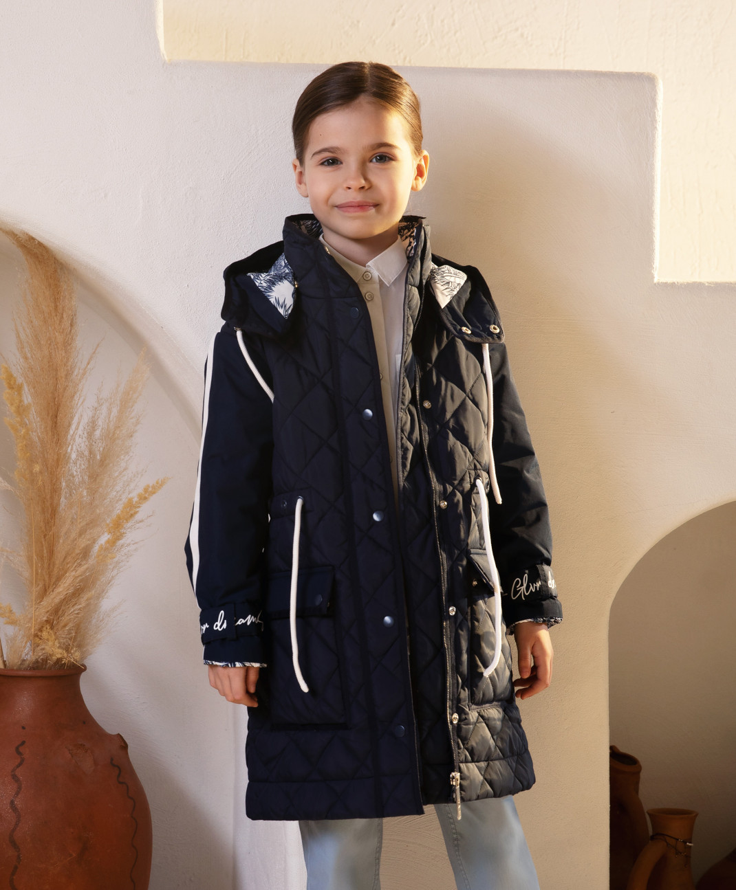 Пальто детское Gulliver 12301GMC4502, цвет синий, размер 104