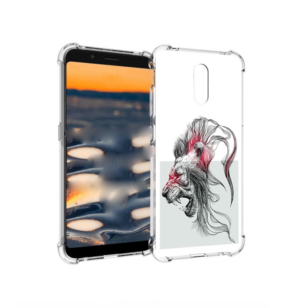 

Чехол MyPads Tocco для Nokia C2 разъяренный лев (PT227055.113.576), Прозрачный, Tocco