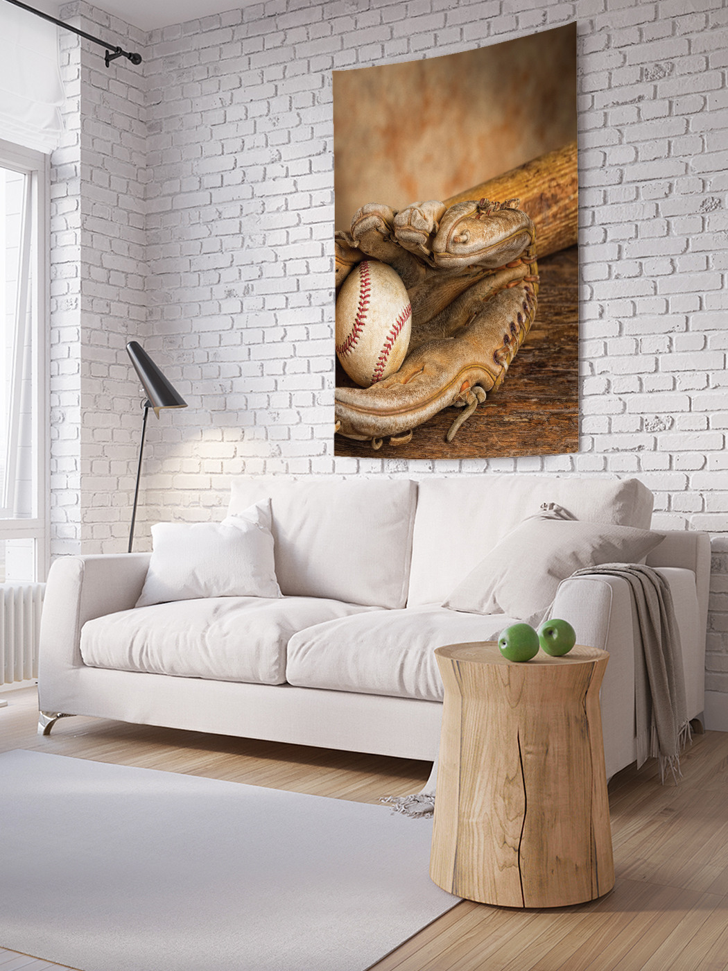 фото Вертикальное фотопанно на стену joyarty "бейсбольная перчатка", 100x150 см