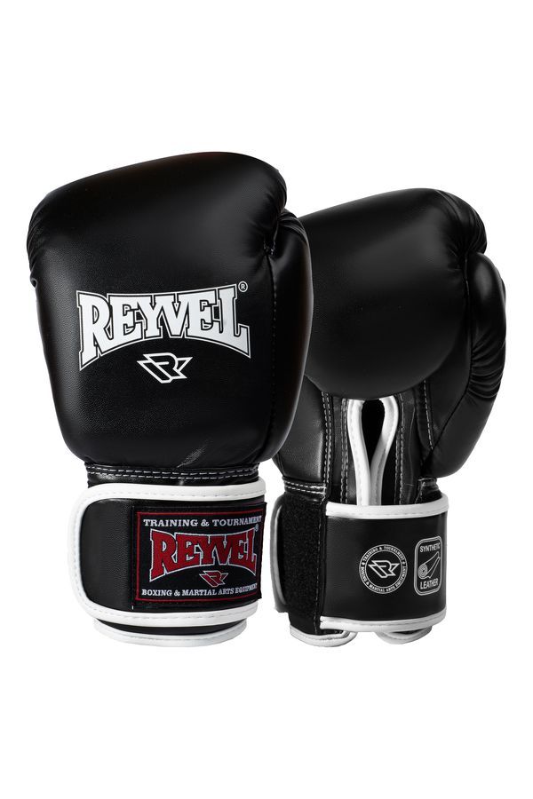 Перчатки боксёрские Reyvel Винил 80,Чёрные,18 oz