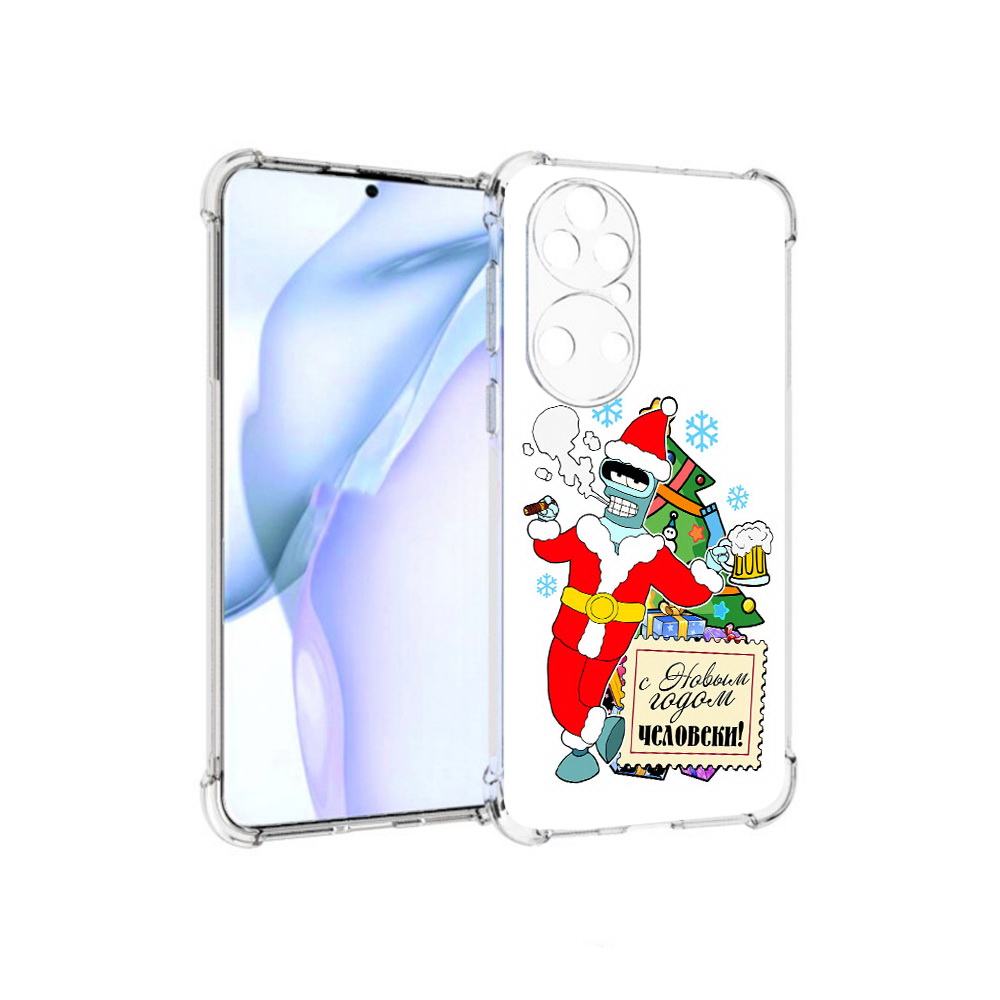 

Чехол MyPads Tocco для Huawei P50 С новым годом человеки, Прозрачный, Tocco