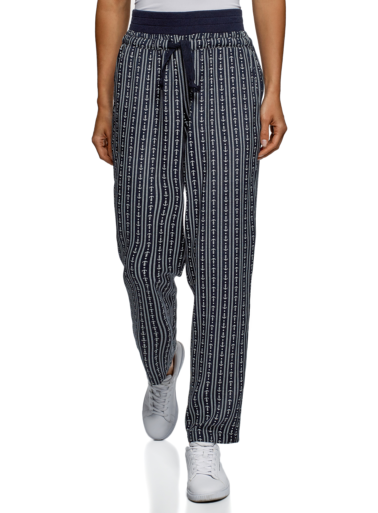 

Брюки женские oodji 13F10002 синие 34/170, Синий, 13F10002