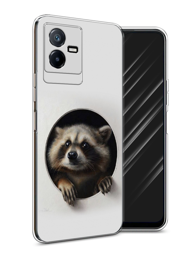 

Чехол Awog на Vivo Y73t "Любопытный енот", Коричневый;черный;белый, 268050-1