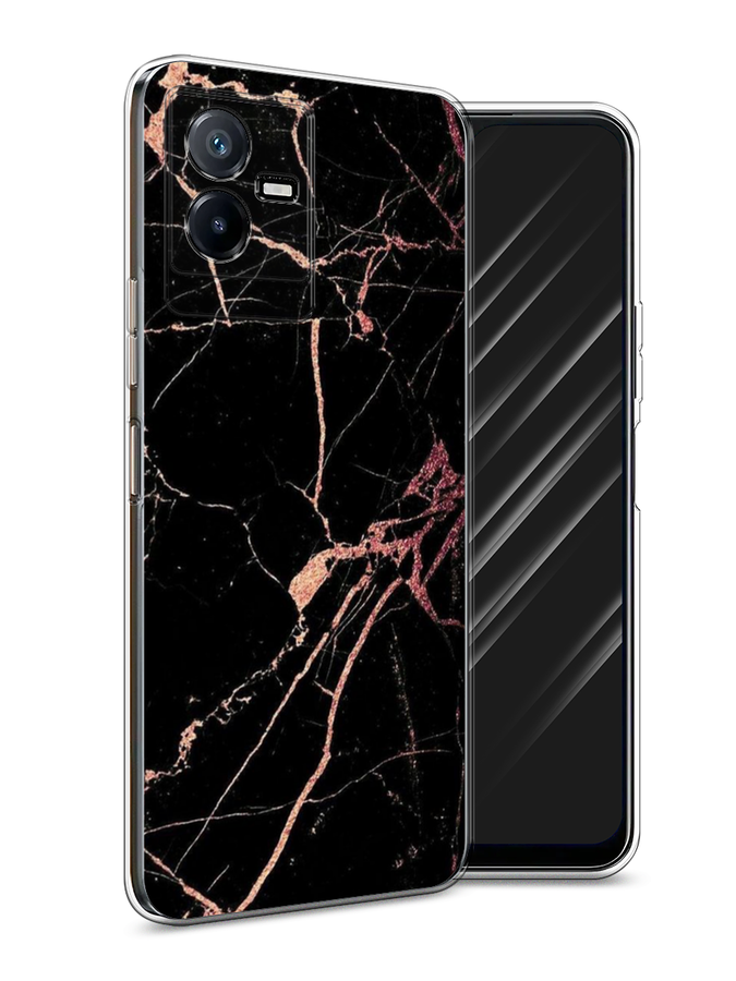 

Чехол Awog на Vivo Y73t "Мрамор розовое золото", Черный;розовый, 268050-3
