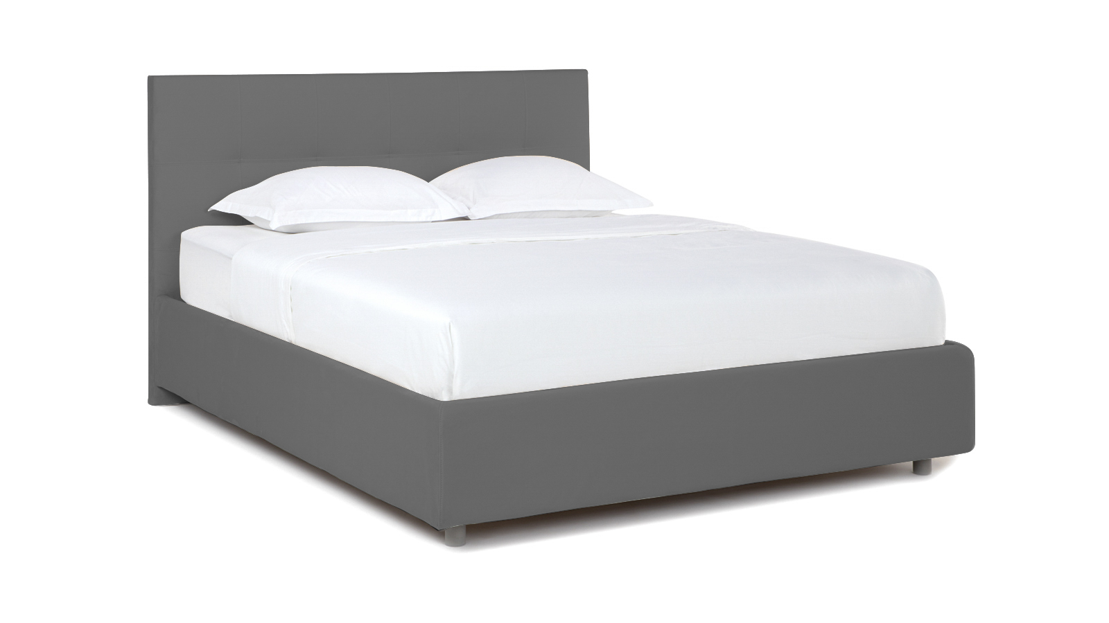 

Двуспальная кровать Askona Greta + основание с ламелями 180*200 тк. Sky Velvet 16, Серый, Greta