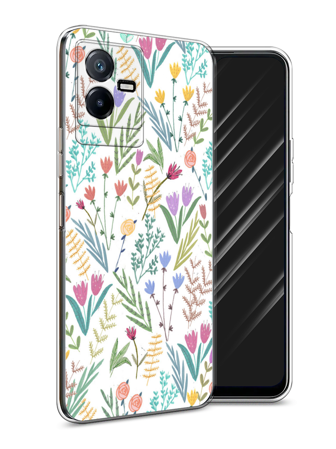 

Чехол Awog на Vivo Y73t "Полевые цветы рисунок", Белый;зеленый, 268050-8