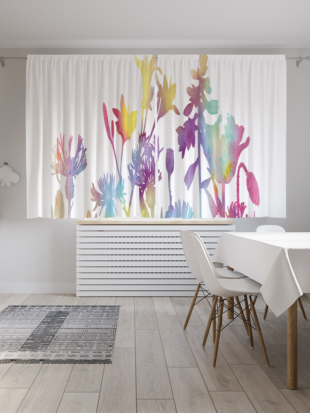 

Шторы с фотопечатью JoyArty "Красочные цветы" из сатена, 290х180 см, Красочные цветы