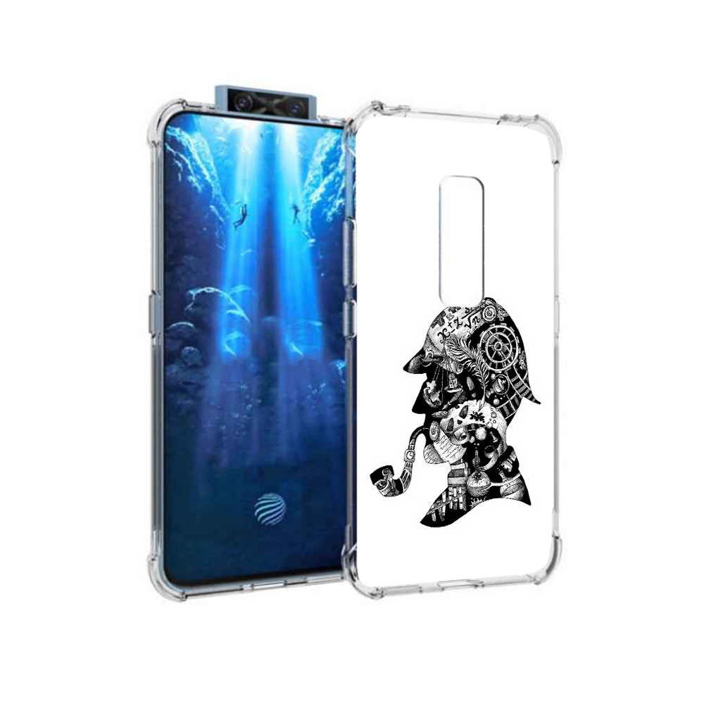 

Чехол MyPads Tocco для Vivo V17 Pro мужчина с трубкой абстракция (PT226965.387.488), Прозрачный, Tocco