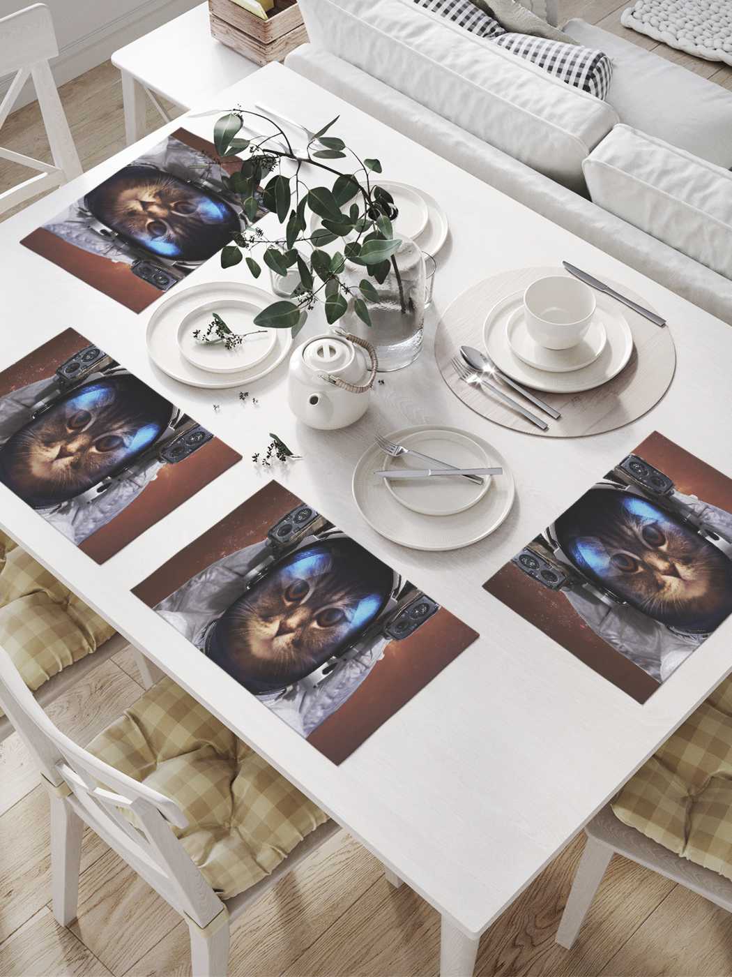 

Комплект салфеток JoyArty "Фото в космосе" для сервировки стола 32х46 см, 4шт, Коричневый