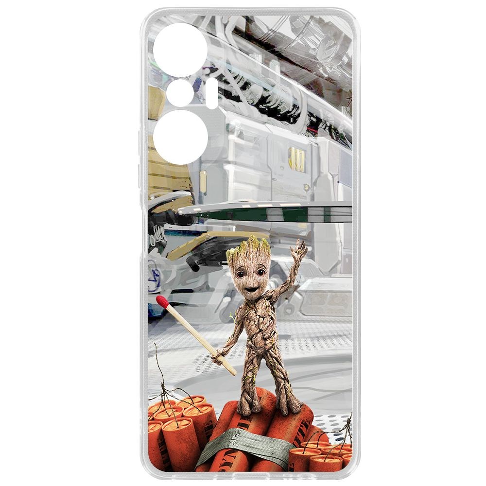 

Чехол-накладка Krutoff Clear Case Стражи Галактики. Малыш Грут для Infinix Hot 20S, Прозрачный