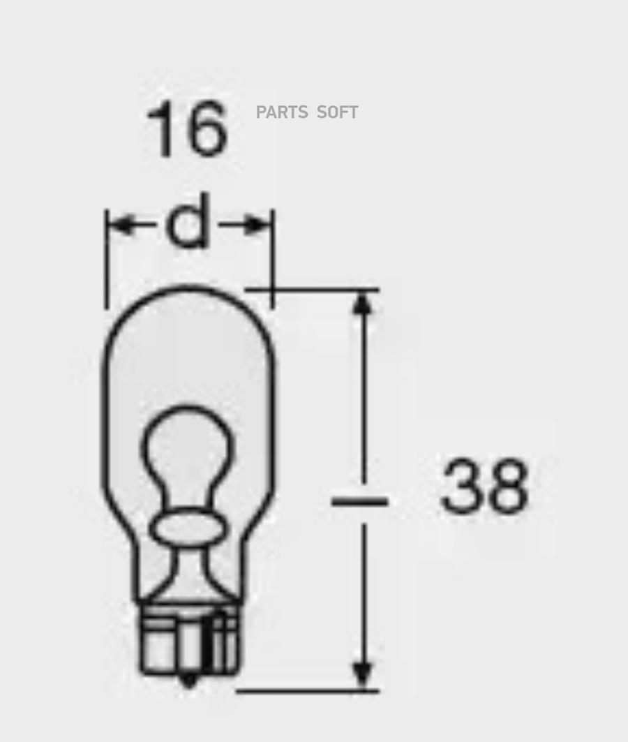 

Лампа 12v wy16w 16w w2,1x9,5d osram original line 1 шт. картон 921na