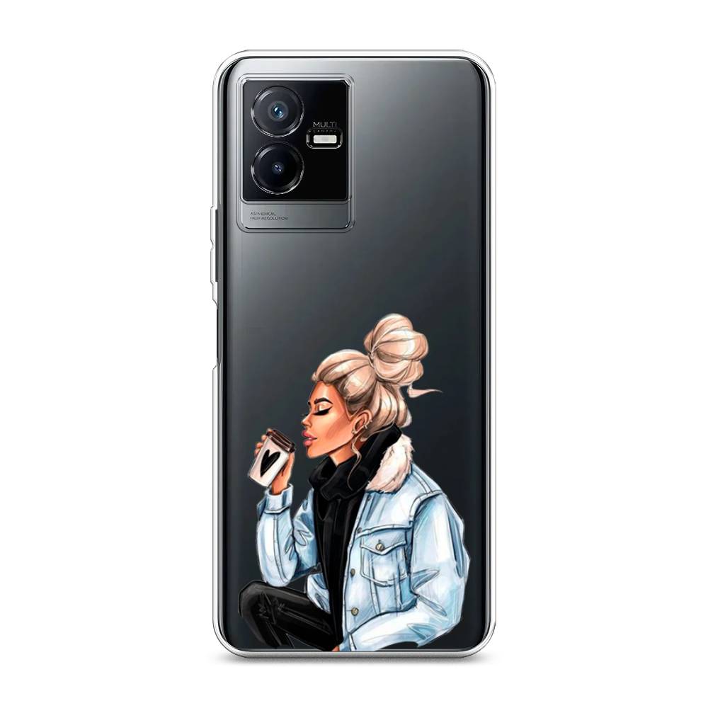 

Чехол Awog на Vivo Y73t "Cute girl", Бежевый;черный;голубой, 268050-7