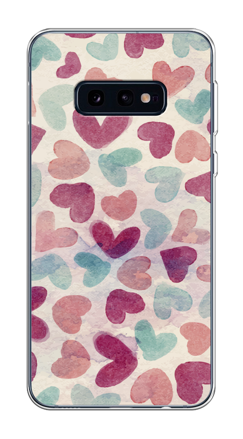 

Чехол на Samsung Galaxy S10E "Фон из сердечек 4", Розовый;голубой, 27250-1