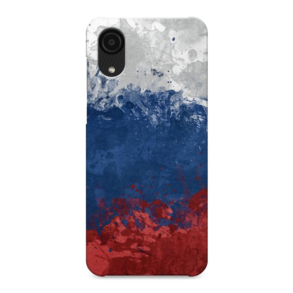 фото Пластиковый чехол "флаг россии неровный" на samsung galaxy a03 core awog