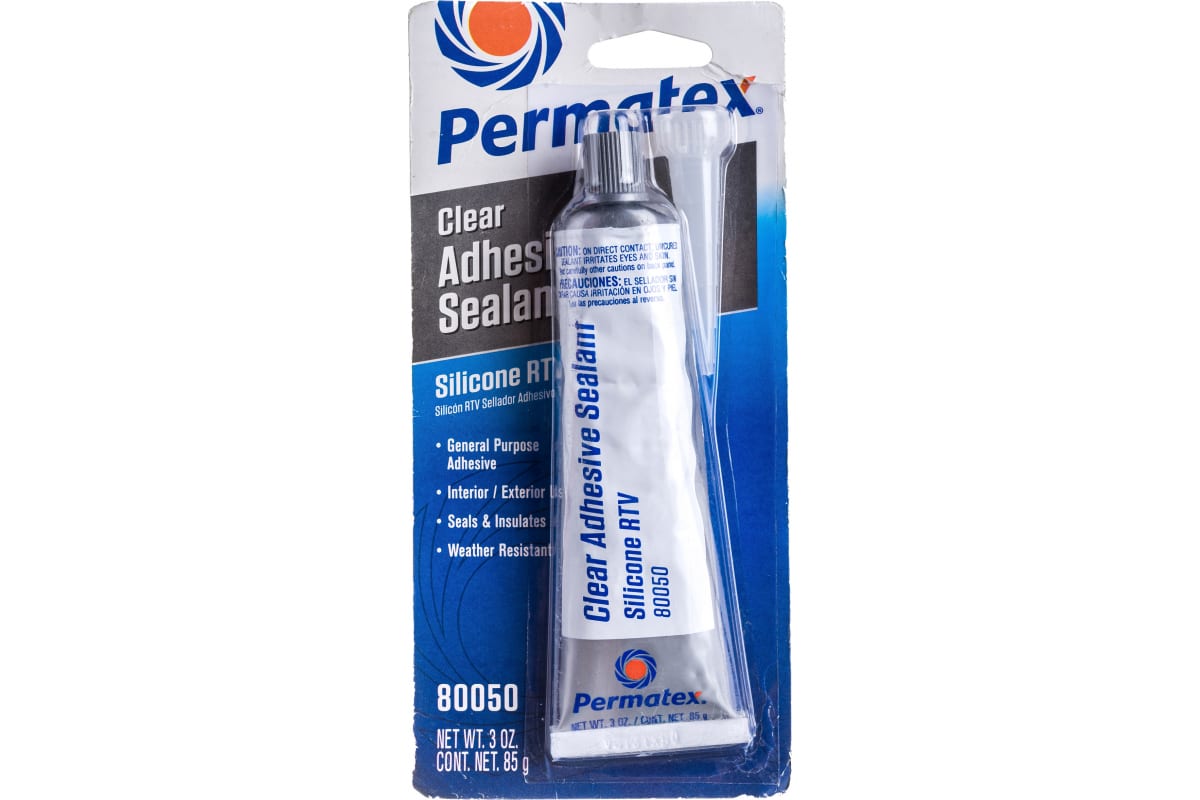 Герметик permatex 80050 85гр силиконовый прозрачный