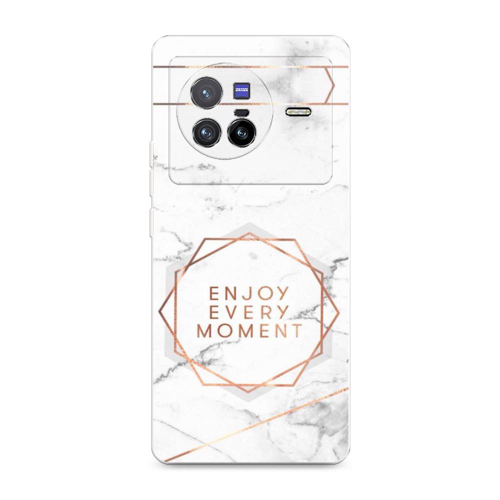 фото Силиконовый чехол "enjoy every moment мрамор" на vivo x80 awog