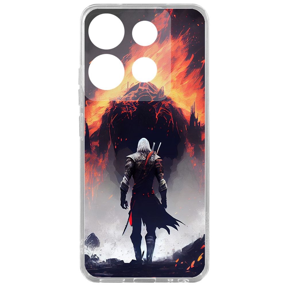 

Чехол-накладка Krutoff Clear Case Ведьмак. Геральт для TECNO POP 7, Прозрачный
