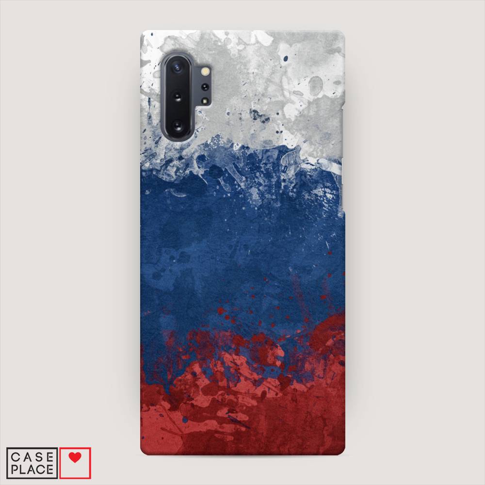 фото Пластиковый чехол "флаг россии неровный" на samsung galaxy note 10 + awog