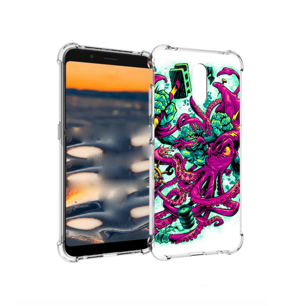 

Чехол MyPads Tocco для Nokia C2 фиолетовый кракен (PT227055.113.657), Прозрачный, Tocco