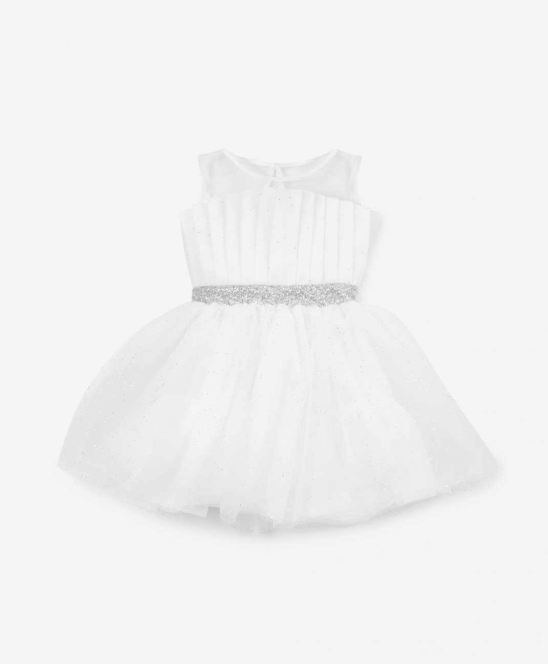 Платье детское Gulliver 222GPGMC2513, цвет белый, размер 128