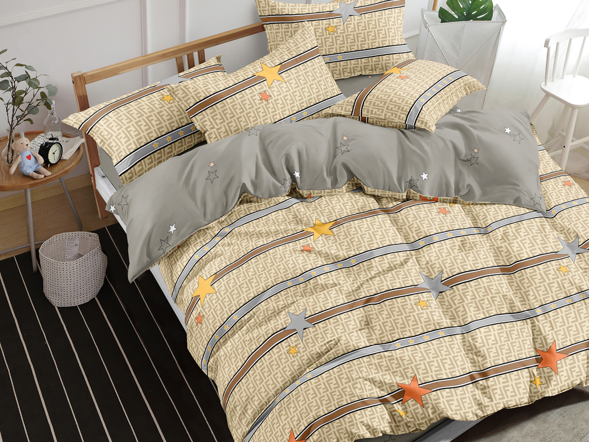 

Постельное белье Cleo Satin Luxe, сатин, наволочки 50x70 и 70x70 семейное со звездами, Satin Luxe