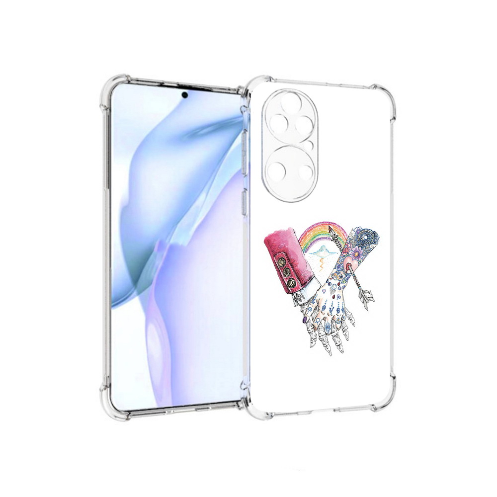 

Чехол MyPads Tocco для Huawei P50 абстракция руки в татуировках, Прозрачный, Tocco