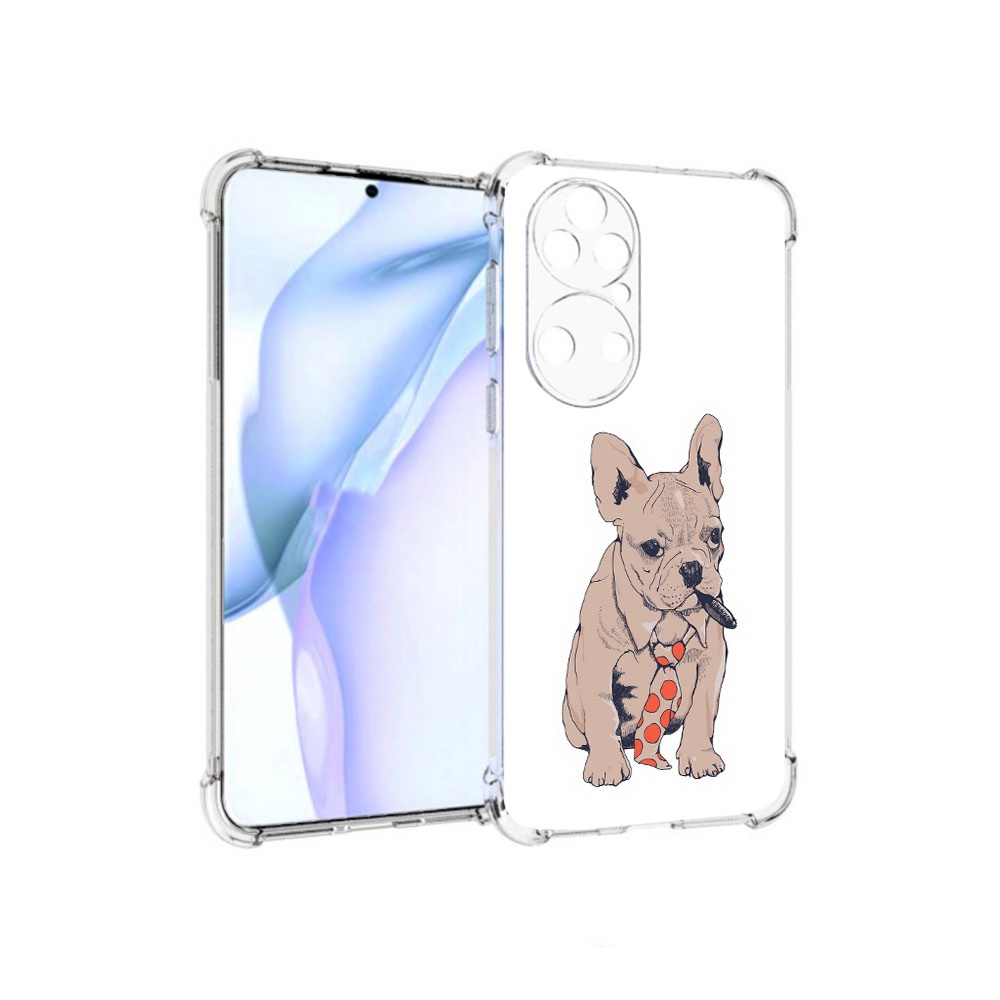 

Чехол MyPads Tocco для Huawei P50 бульдог с сигарой, Прозрачный, Tocco