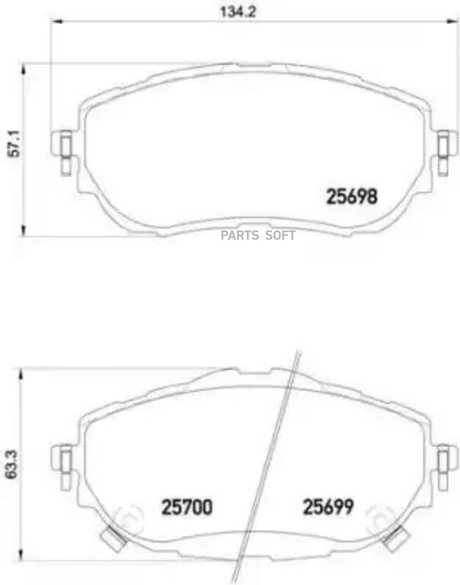 

Колодки дисковые передние Toyota Auris/Corolla 1.3-2.0i/D-4D 12> P83150
