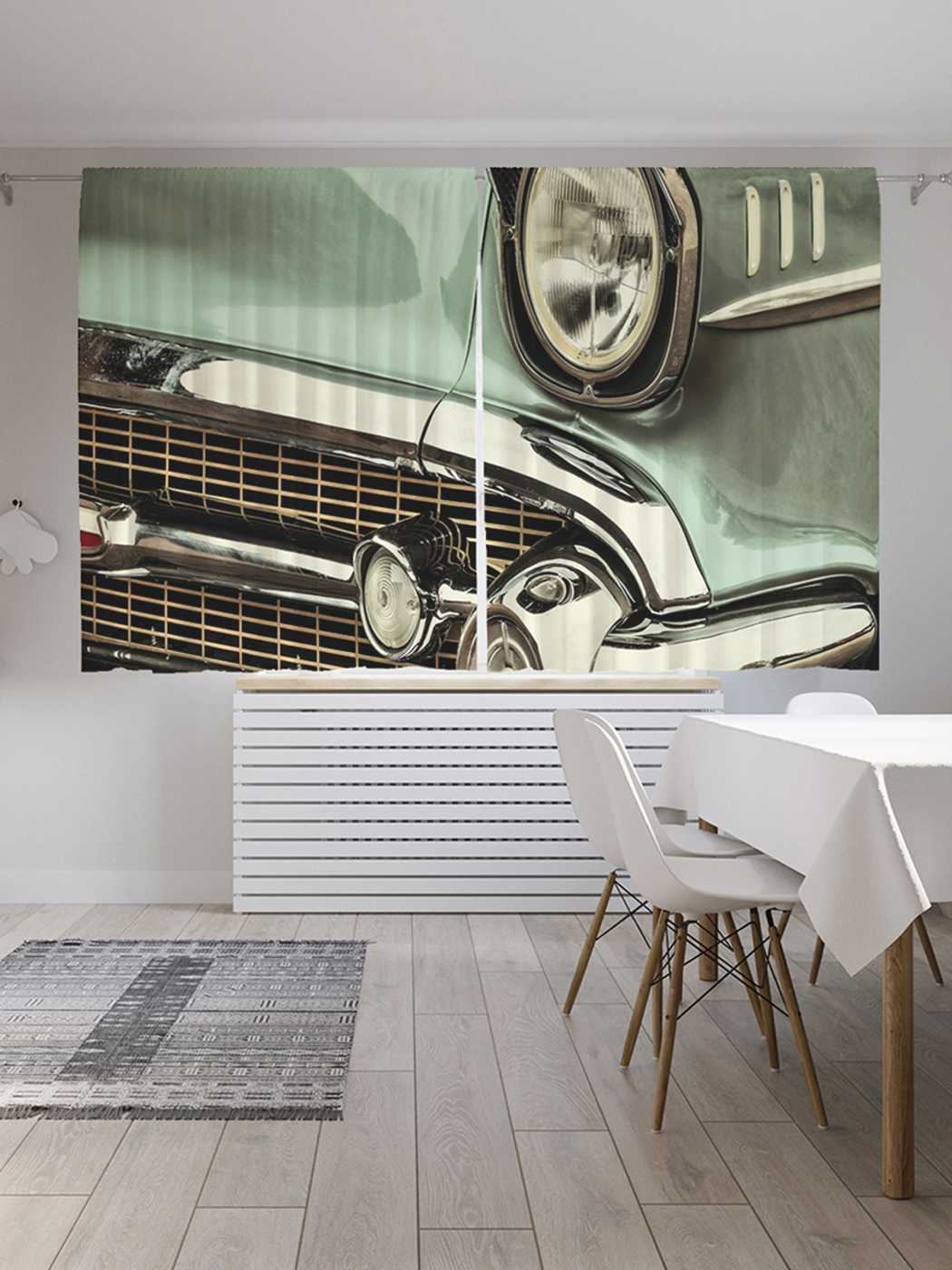 фото Классические шторы joyarty "красота ретро автомобилей", oxford delux, 2 полотна 145x180 см